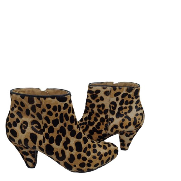 Theme Leopard Calf Hair Booties Women's Size 8M - Picture 3 of 9